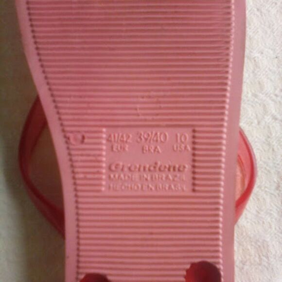 Ipanema Women's Glossy Coral Reef Pink & Red Thongs Sandals Flip Flops size 10 - Picture 7 of 10